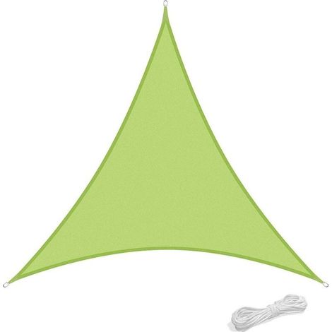 Voile d'ombrage 2x2x2m Auvent Résistante aux Imperméable pour Patio & Terrasse Jardin de Protection Solaire 90% Une Protection des Rayons UV avec Corde Libre Triangulaire Vert (1/5)