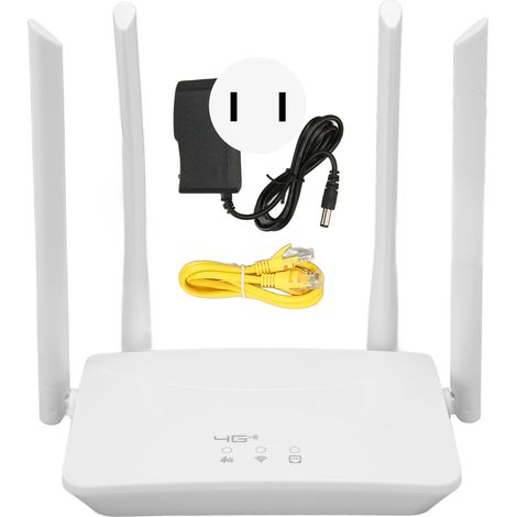 Router 4G LTE 300Mbps Cat4 sans fil, 4 antennes, point d'accès WiFi mobile avec emplacement carte SIM, zone Asie, 100-240V, prise américaine (1/5)
