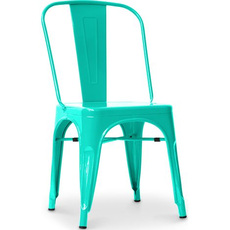 Chaise en acier de salle à manger - Design industriel - Nouvelle édition - Stylix Vert pastel
