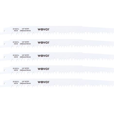 Lame scie sabre 1531L coupe grossière bois 240 mm - Set 5 pièces (1/5)