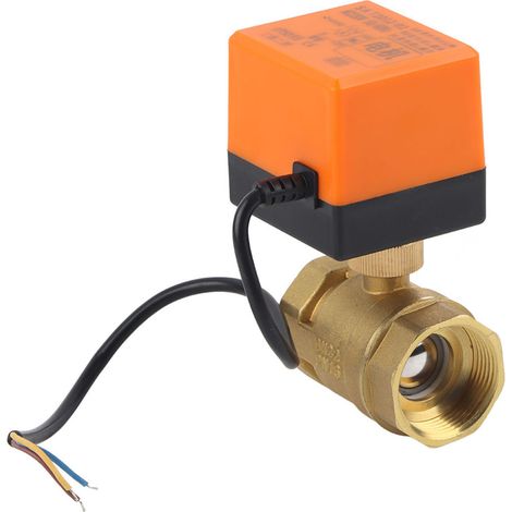 1 vanne à bille motorisée électrique en laiton, 2 voies, 3 fils, 2 points de commande, 220 V CA, G1-1/4 DN32 (1/5)
