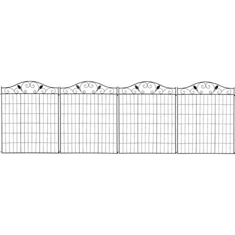 Decorative Garden Fence- 4 Panels 365cm(L) 112cm(H) Metal Wire Garden Fencing Panels Landscape Border Edging (1/5)