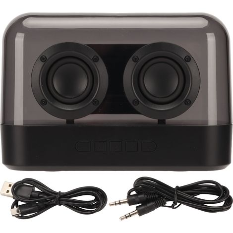 Enceinte Bluetooth Portable avec Subwoofer Stéréo, LED Colorée et Lecture par Carte Mémoire - Design Transparent (1/5)