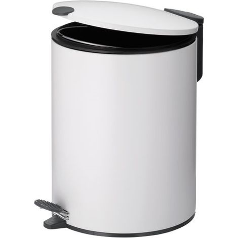 KELA - POUBELLE 5L MATS 27CM METALBLANCN (1/2)