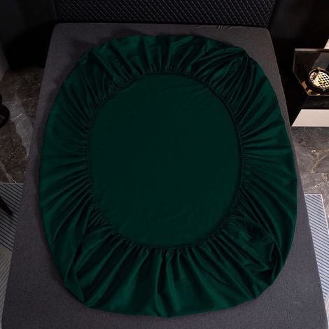 DRAP HOUSSE COTON 200x200+25 VERT BOUTEILLE (1/3)