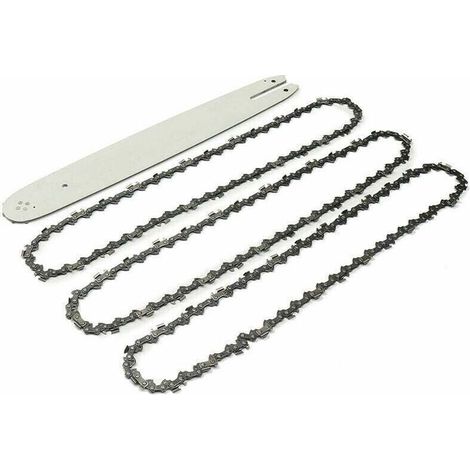 16'' Führungsschiene + 3 Kettensägenketten für STIHL 009 012 021 E180 MS180 MS190 MS250 HT70 Cisea (1/4)