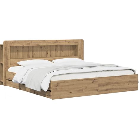 Estructura de cama con almacenamiento y cabecero Roble artisan vidaXL (1/5)