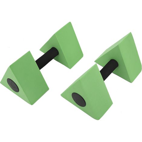 Lot de 2 haltères triangulaires en EVA, poids pour l'eau, barre de fitness pour enfants, équipement de natation vert (1/5)