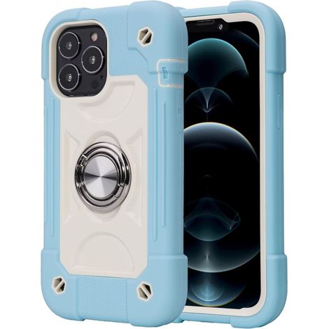 Custodia antiurto per iPhone 13 Pro Max, design in cristallo ultra resistente, anello di supporto girevole a 360 gradi, protezione contro le cadute di livello militare.