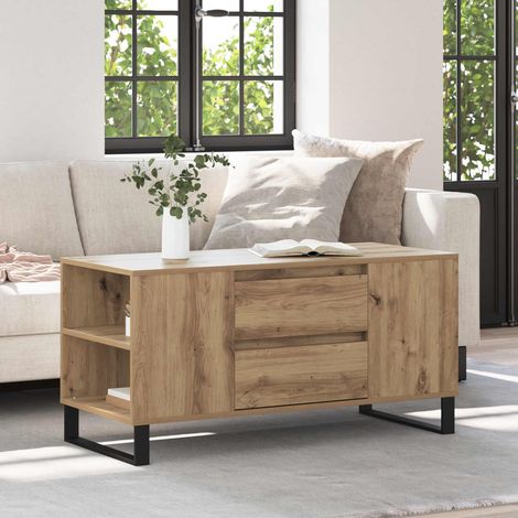 vidaXL Tavolino da salotto Rovere artigianale 102 x 44,5 x 50 cm
