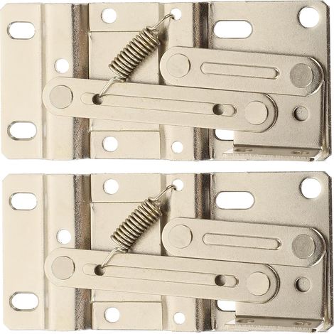 Charnières à Ressort en Fer pour Meubles Cuisine 45 Degrés Charnières Pivotantes Robustes Finition Argentée, 2 Pièces pour Portes de Placard et Vanité (1/5)