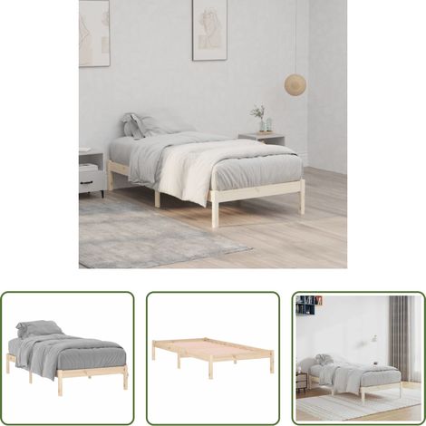 Cadre de lit - Cadre de lit sans matelas 100x190 cm bois de pin massif (1/5)