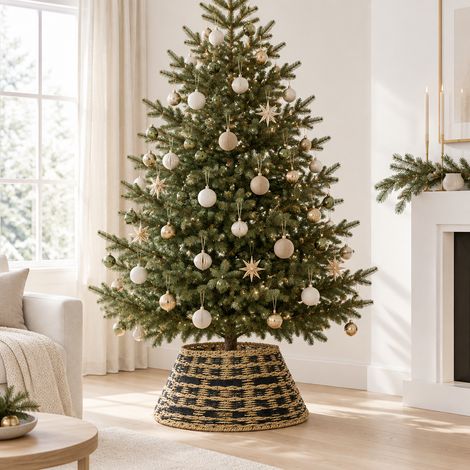 Copri base con intrecci in legno, decorazione Natalizia per Albero di Natale, diametro di 70 cm (1/5)