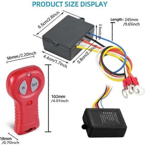 Kit de commande de treuil sans fil 12V/24V avec récepteur pour Jeep, quad et camion tout-terrain (1/5)