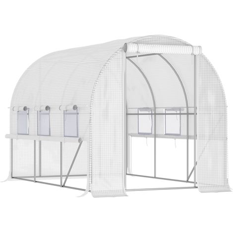 Foliengewächshaus 295x200x200 cm mit 6 aufrollbaren Fenstern und Stahlrahmen MODENUIT (1/5)