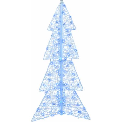 Sapin de Noël,Arbre de Noël avec 100 LED Bleu 120 cm Acrylique CFW21879 (1/5)