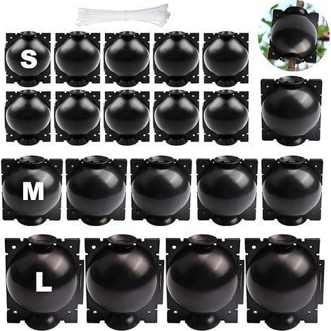 20 Pièces Boîte d'enracinement de Plante Balle de Propagation, Boîte de Culture de Racines de Plantes, Boîte de Greffage Dispositif De Racine De Plante pour Greffage Jardin (S+M+L) (Noir) (1/5)