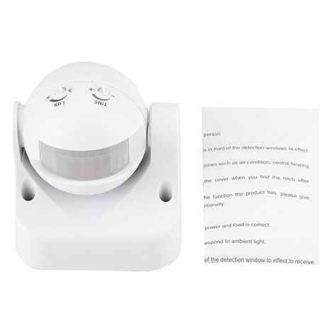 Interrupteur à détection infrarouge automatique 10A 110-240V, angle réglable, capteur de mouvement corporel (1/5)