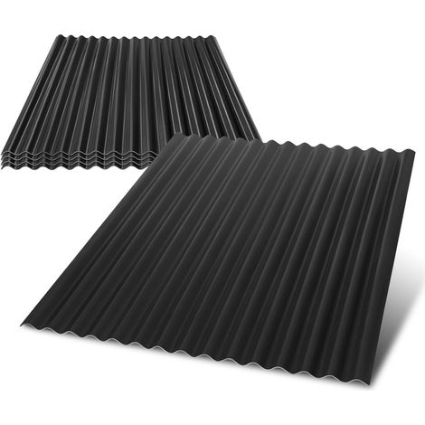 Wolketon 5x Plaques ondulées ASA-PVC 1,5mm 117x93cm Gris Toiture Abri (1/5)