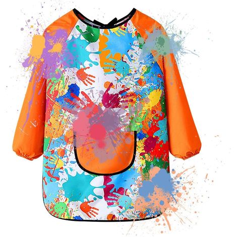 Tabliers d'art pour enfants Genérico, blouses d'art pour enfants - Robe imperméable à manches longues  Tablier-blouse à manches longues pour écrire, jouer et bien plus encore (1/5)