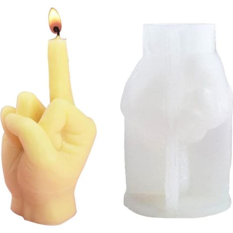 Mittelfinger Kerzenform, 3D Silikon Handform, Kerzen Harz Herstellung DIY lustig Geschenk (1/5)