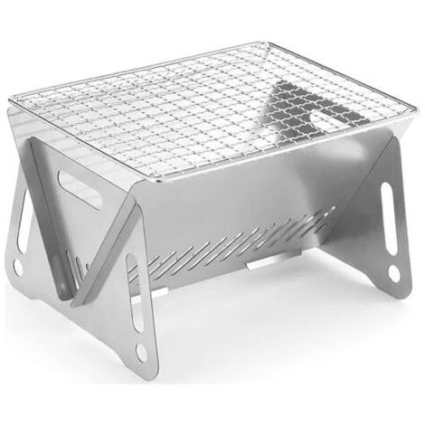 (28 x 18 x 13cm) Mini Barbecue Charbon, Portable Petit Barbecue à Charbon de Table Domestique Pliable, Barbecue Pliable de Camping Amovible, Pour Extérieur, Jardin, Fête Pour 1 à 2 personnes (1/5)