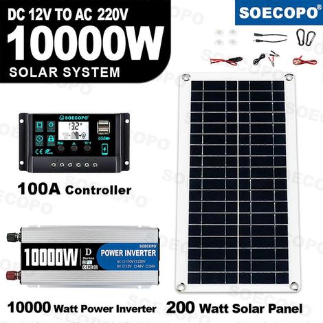 Kit de panneau solaire 6000W 100A 220V, générateur d'énergie solaire complet pour système de réseau domestique (1/5)