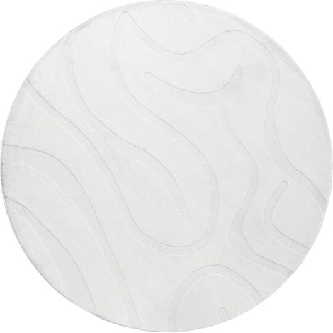 Tappeto da salotto jacquard 160 cm a pelo corto bianco sporco Salvori (1/5)