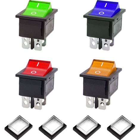 4 Pcs Interrupteur a Bascule 220V Bouton Marche Arret ON-OFF Interrupteur 12V Etanche avec Couvercle Étanche Utilisé Dans Divers Types D'appareils Électriques (1/5)