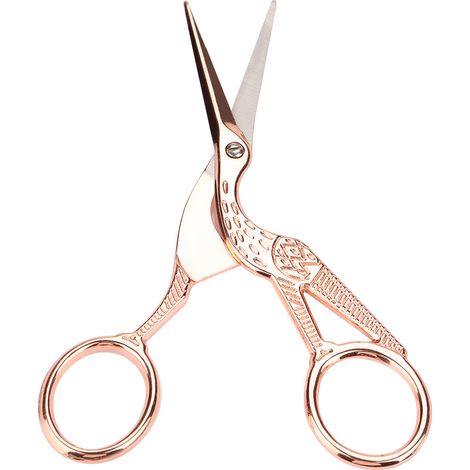 Ciseaux de couture vintage en acier inoxydable, outil de coupe classique pour loisirs créatifs. (1/5)