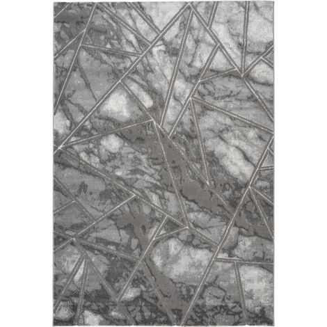 Tapis argenté moderne effet minéral dense et robuste - 170 x 120 cm (1/5)