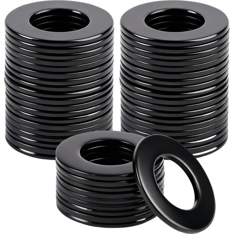 100 Pièces Rondelles Métal Plates Noires M8 x 16mm X 1mm pour Vis (1/5)