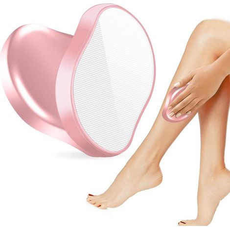 Gomme de poils cristal réutilisable, outil magique indolore d'épilation exfoliante pour dos, bras, jambes, lavable pour femmes et hommes - Rose (1/5)