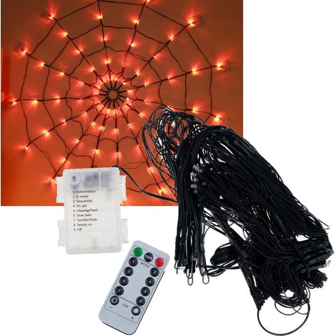 TG73019-1 SPIDEWEB 70 LED KÜNSTLICHE HALLOWEEN-LICHTERKETTE ORANGE (1/5)