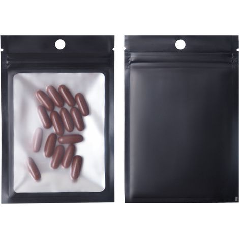 Schmuckverpackungsbeutel – 100 wiederverschließbare Mini-Plastikbeutel, 10 x 15 cm, Schwarz – Vielseitig zur Aufbewahrung von Schmuck und Lebensmitteln