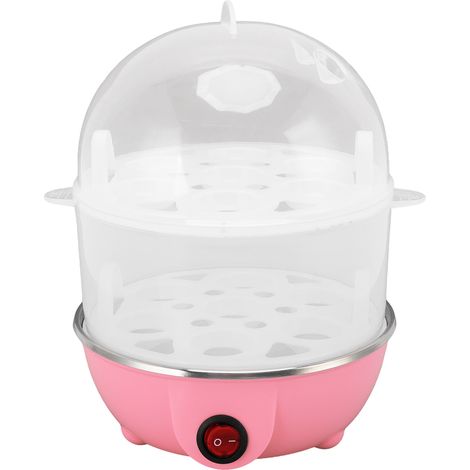 Eierkocher für den Hausgebrauch, 350 W, 2 Ebenen, 14 Eier pro Kochvorgang, automatische Abschaltung, sicher, langlebig, aus Polypropylen (PP), mit Messbecher. (1/5)