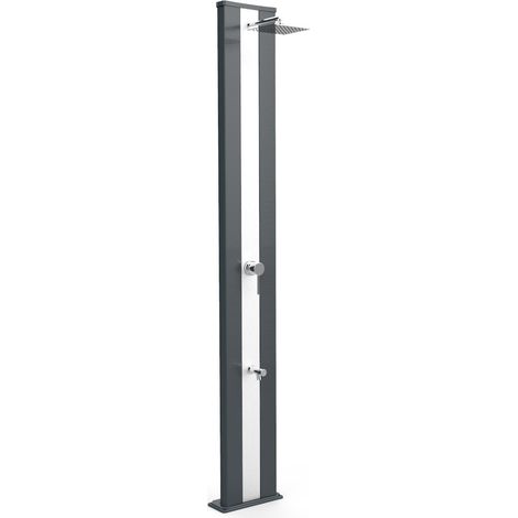 Doccia solare da giardino 40l miscelatore e lavapiedi arkema dada s grigio antracite inox (1/5)