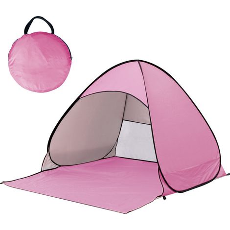 Rose double petite taille sans rideaux Tente de plage pliable et à ouverture rapide entièrement automatique, idéale pour se protéger du soleil, au parc, pour les jeux de sable des enfants, le camping (1/5)