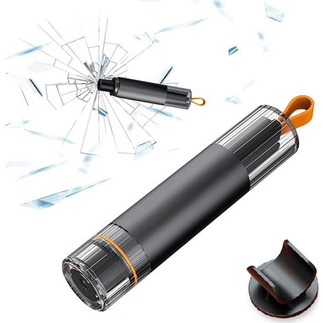 Notfallhammer Auto mit Gurtschneider, 2-in-1 Sicherheitswerkzeug für Scheiben und Gurte, Dunkelgrau (1/5)