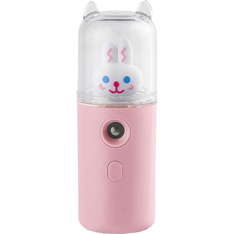 Mini brumisateur visage rechargeable USB 30 ml, humidificateur mignon avec lumière colorée rose (1/5)