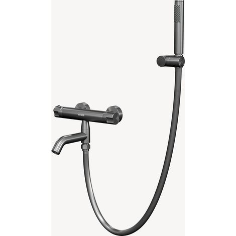 Mitigeur thermostatique de baignoire mural Gun métal - Corbeau