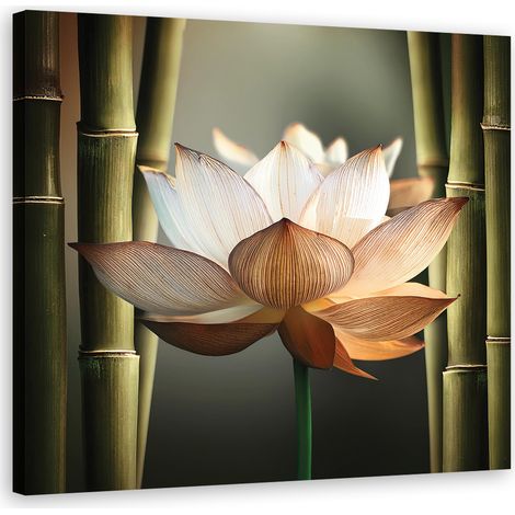 Tableau déco Fleur Bambou Zen 30x30 (1/5)
