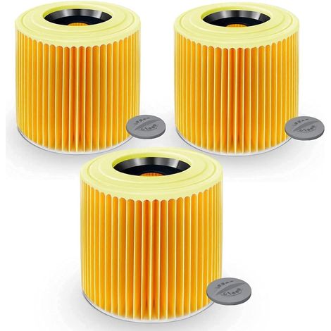 3x filtro de cartucho compatible con aspiradora Kärcher WD3 Premium sustituye filtro Kärcher WD3 WD2 WD3 WD1 MV3 MV2 WD 3 P KIT de ampliación contra polvo fino/olores (1/4)