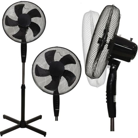Ventilador de pie de 45 w 3 modos 5 aspas color negro