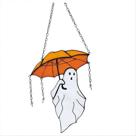 Décoration d'Halloween amusante : fantôme d'Halloween avec parapluie taché de soleil (1/5)