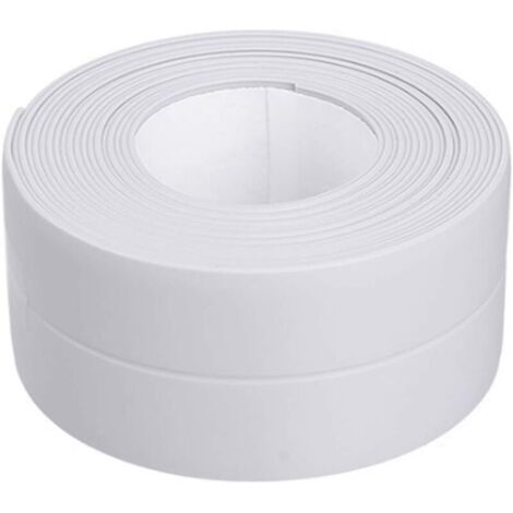 Ruban étanche PVC Ruban Adhésif Blanc 3.2m3.8cm Bande Etancheite Autocollante pour Cuisine Bonde de Lavabo Salle de Bain