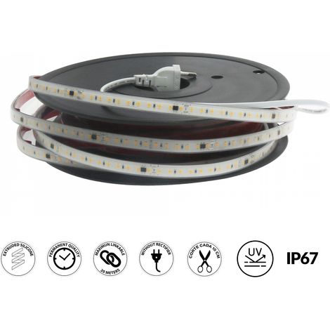 Bande Led 220Vac Smd2835 Brescia 12W/m IP67 - 20 Mètres 3000K - Ledme - LM2343 (1/2)