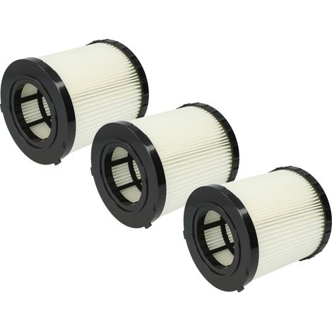 vhbw 3x Faltenfilter Ersatz für Dewalt DCV5801H, DCV5801H-XJ für Staubsauger - Filter, Patronenfilter, schwarz weiß