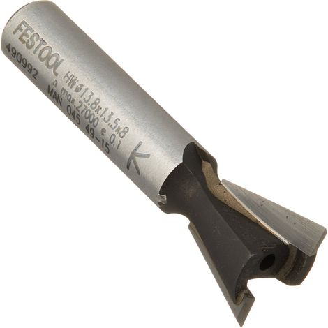 490992 Festool Fresa per giunzioni a coda di rondine HW S8 D13,8/13,5/15° (1/4)