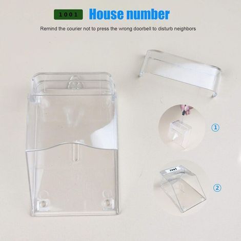 Housse de protection transparente pour sonnette de porte extérieure, étanche, sans fil, support mural - 11 x 6 x 5 cm (1/4)